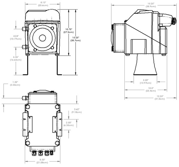 A3 Dimensions with standard brackets
