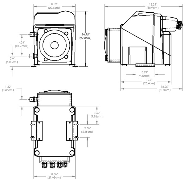 A3 Dimensions with Standard Brackets