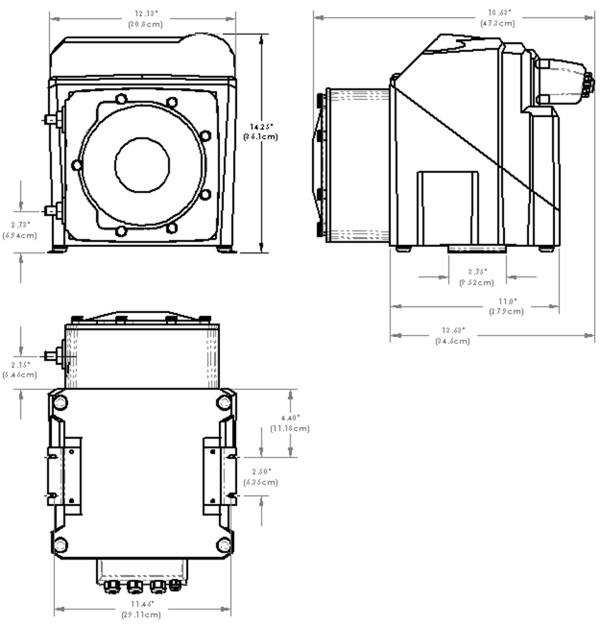 A4 Dimensions with Standard Bracket
