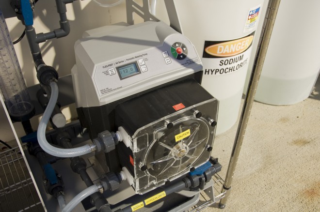 A4 peristaltic pump installed on skid system