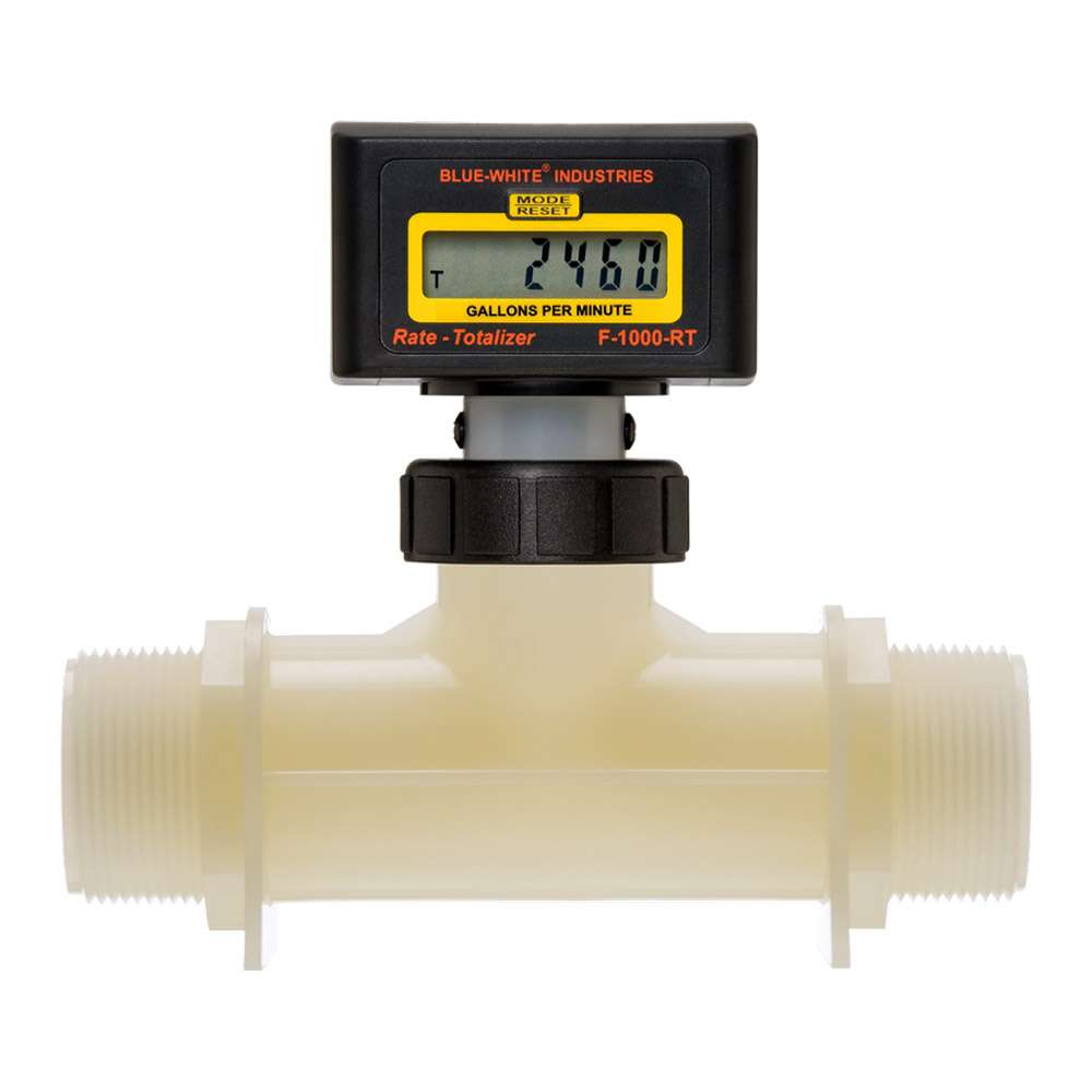 Blue-White Flow Rate Meter Model F-1000-RB 3/4" MPT 