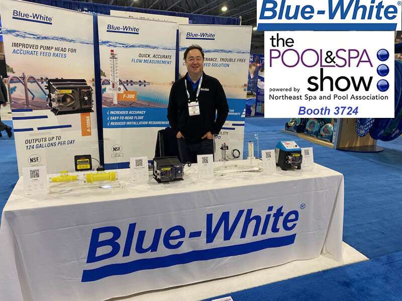 At The Pool Show? Stop by Booth 3724 and chat with Danny about the Best options for Liquid Chlorine Feed and Flow Measurement. Blue-White® has you covered!