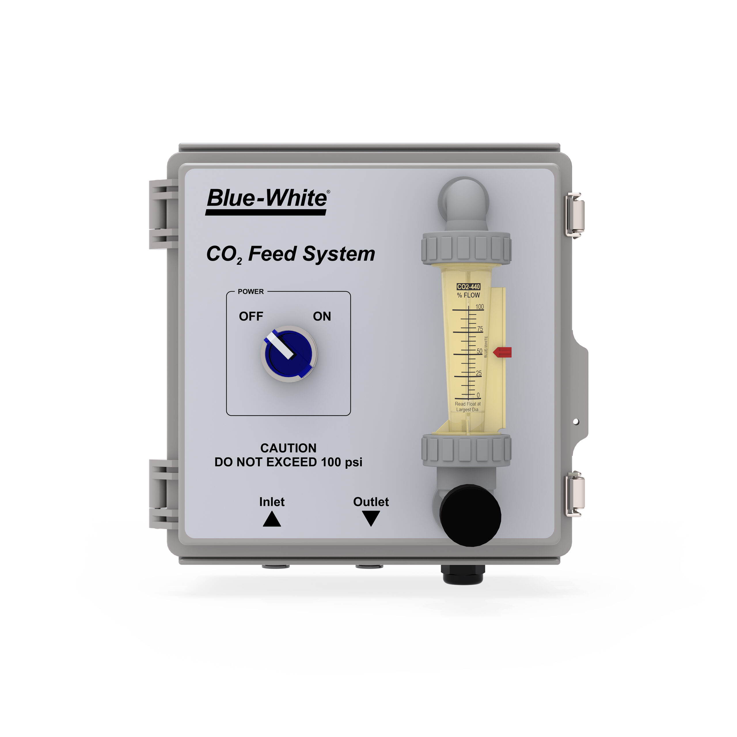 escala frontal do sistema de alimentação de co2