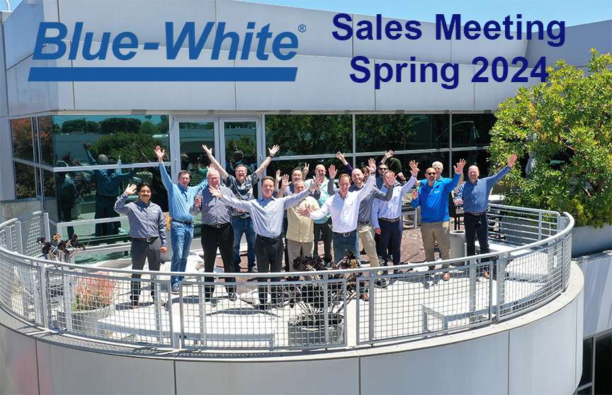 Blue-White® Les équipes commerciales internes et externes se réunissent pour célébrer les succès, tout en discutant des nouveaux produits, des plans et du service client 1 réunion de vente 02