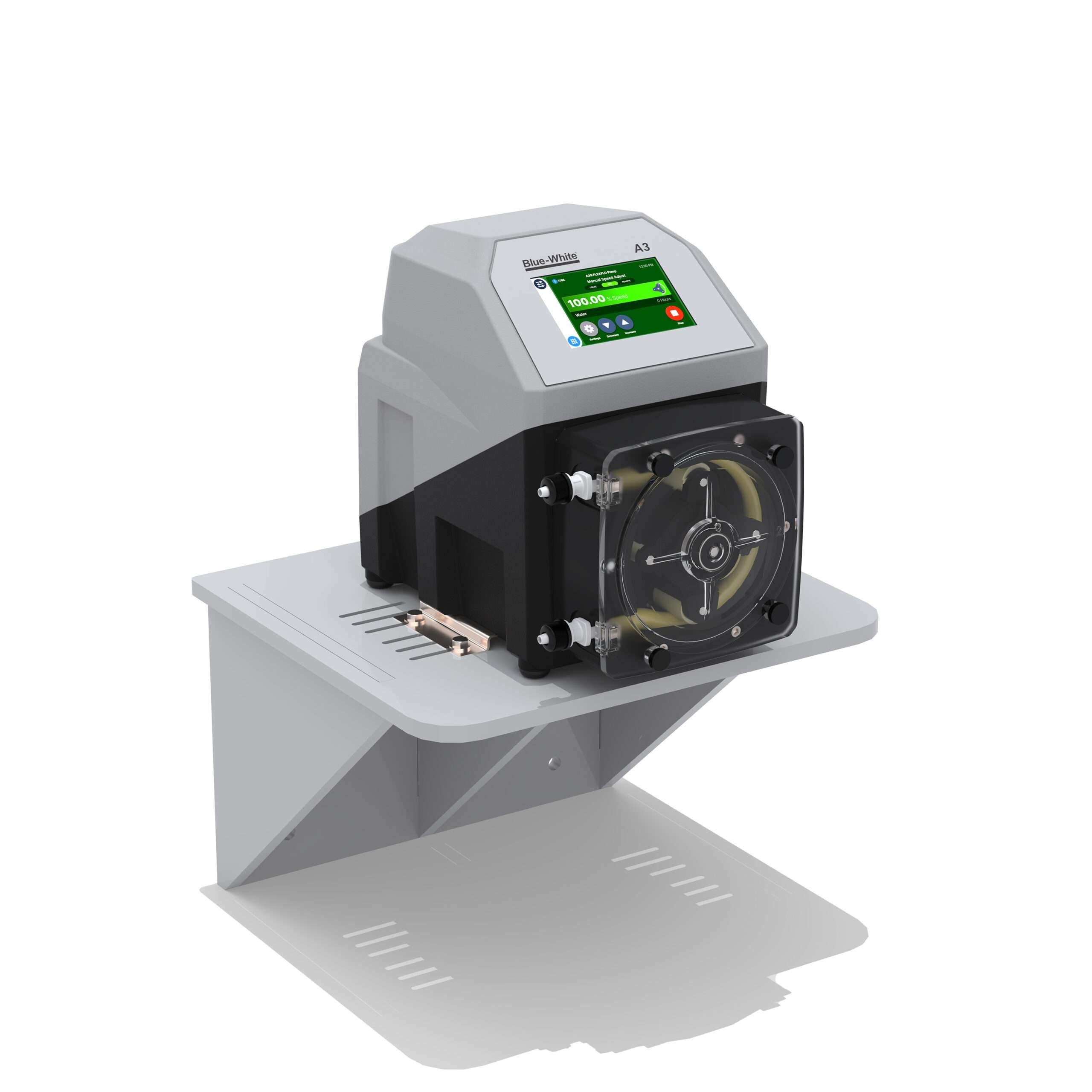 FLEXFLO® A3 peristaltische doseerpomp gemonteerd op een wandplank (KIT-PSM)