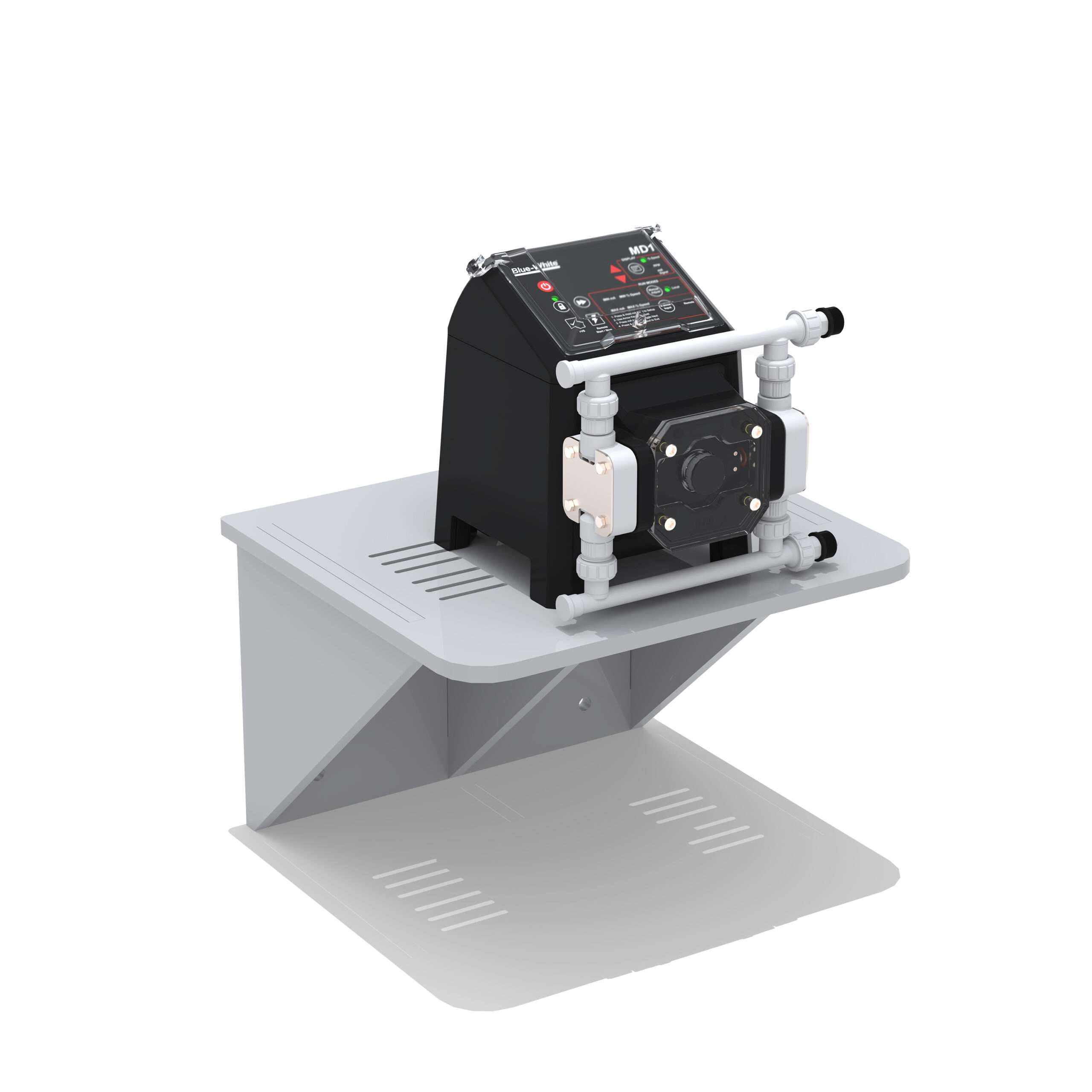 CHEM-FEED® Pompe multi-diaphragme MD1 montée sur une étagère murale (KIT-PSM)