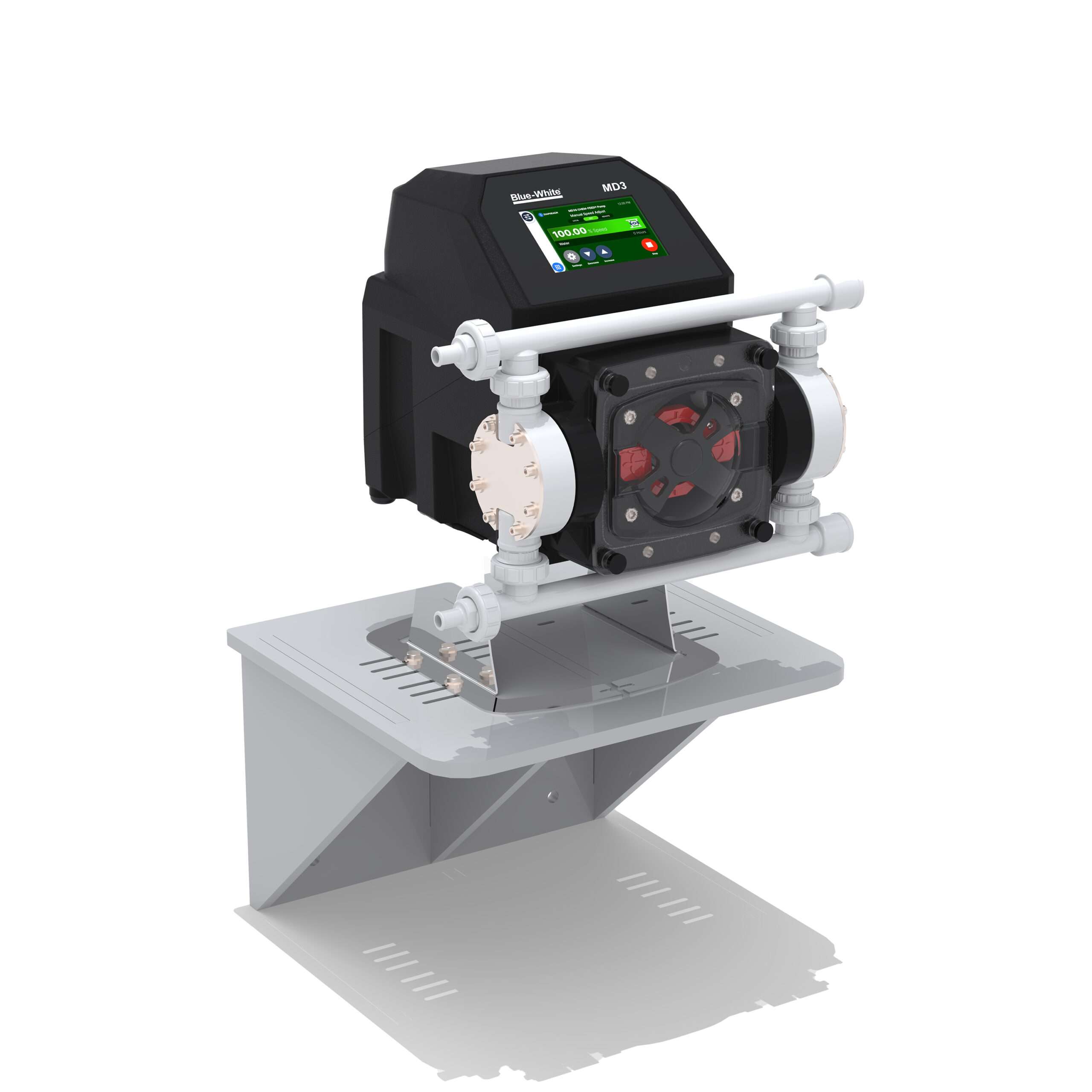 CHEM-FEED® Pompe multi-diaphragme MD3 montée sur une étagère murale (KIT-PSM)