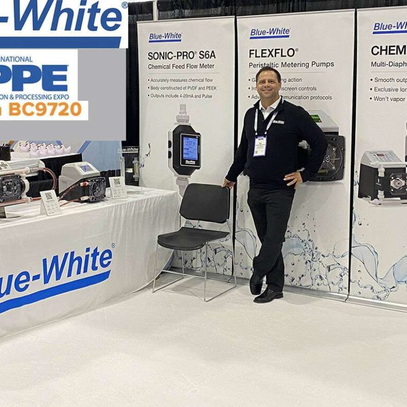 Stop by Booth BC9720 and talk with AJ about Blue-White®'s Simple and Precise Chemical Dosing Pumps which help ensure proper chemical treatment from the hatchery to the processing plant.